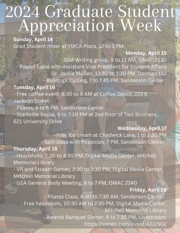 Grad Appreciation Week Schedule 2024