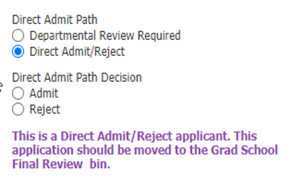 Direct admit instruction 2